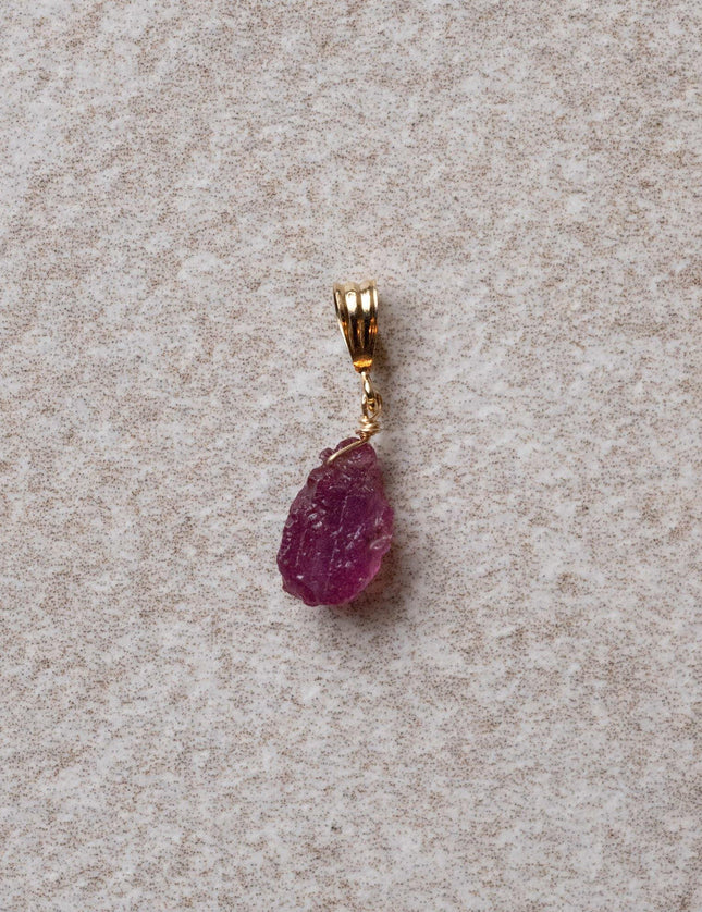Necklace Charm July Ruby Gold Filled - Things I Like Things I Love