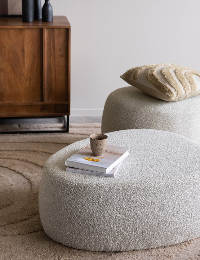 Pouf Bily Boucle Beige S/L - Things I Like Things I Love