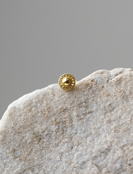 Shield Round Stud Gold - Things I Like Things I Love