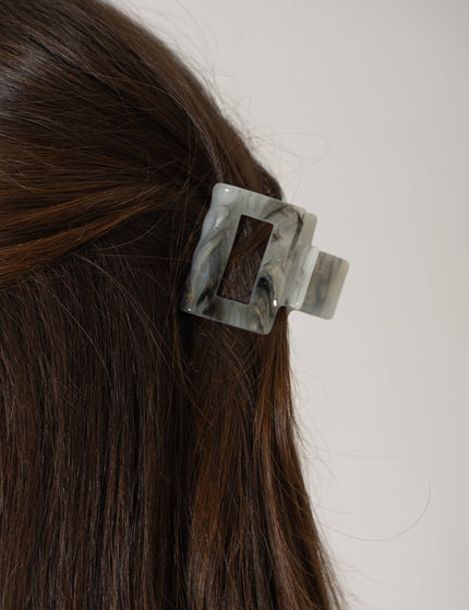 Square Printed Claw Clip Smokey Grey - Things I Like Things I Love