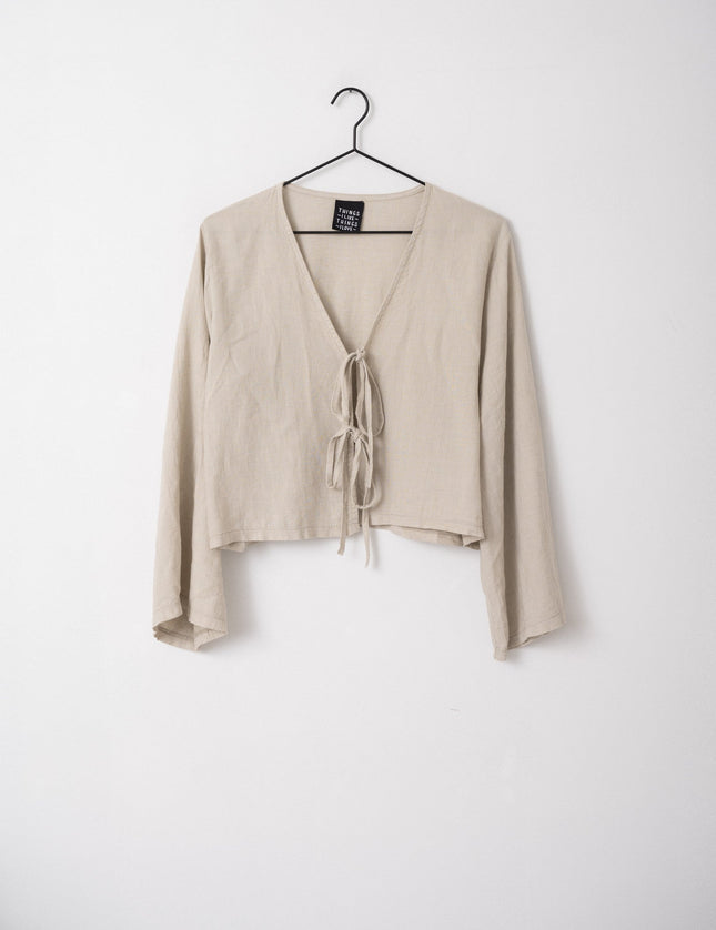 TILTIL Claire Linen Top Beige - Things I Like Things I Love