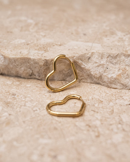 TILTIL Single Hoop Goldplated Open Heart - Things I Like Things I Love