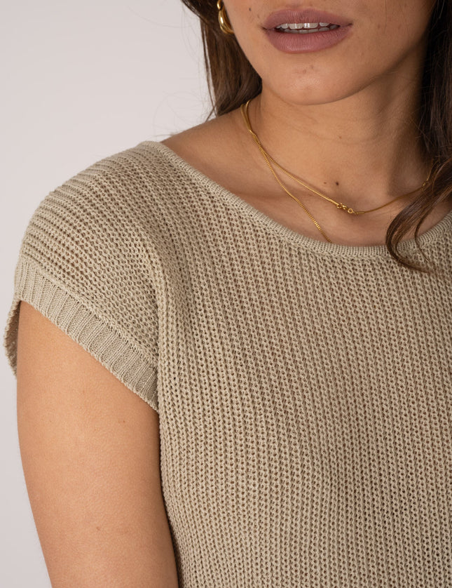 TILTIL Tessa Sleeveless Knit Beige One Size - Things I Like Things I Love