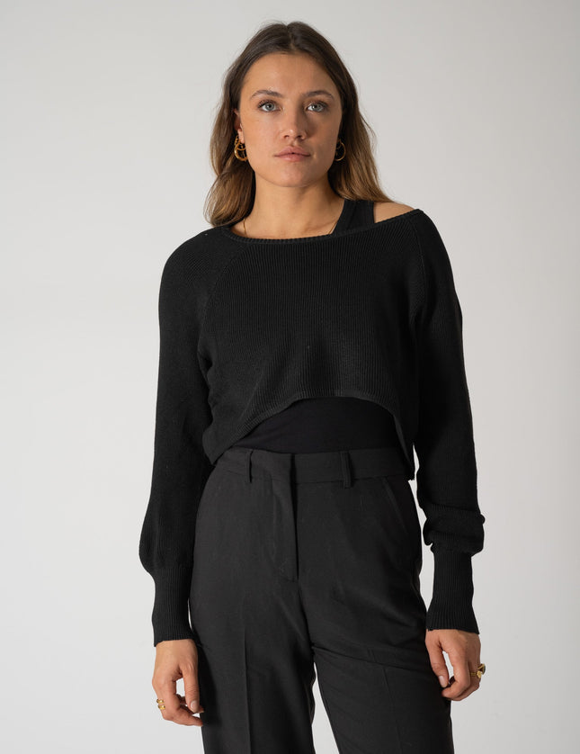 TILTIL Zoey Cropped Knit Black One Size - Things I Like Things I Love