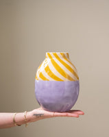 Vase Stripe Orange/Lilac